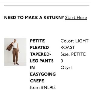 Madewell pleated pants (petite)